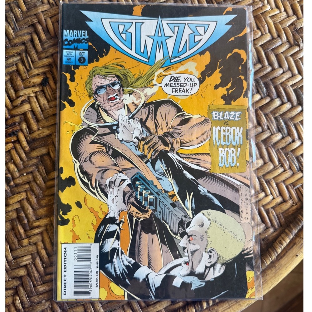 Marvel Blaze Comic Book Issue 3 Oct 1994 Direct Edition Johnny Blaze Icebox Bob